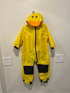 Cuddle Club Duck Rain Suit size 18-24 months waterproof adjustable zipper
